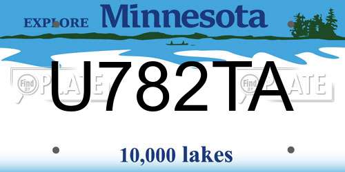 U782TA Minnesota License Plate