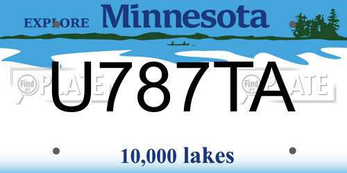 U787TA Minnesota License Plate