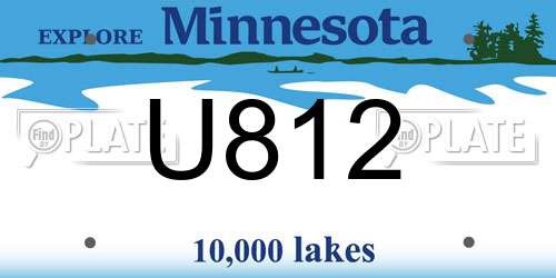 U812 Minnesota License Plate