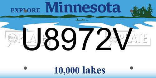 U8972V Minnesota License Plate