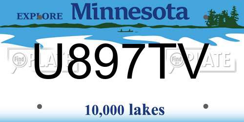 U897TV Minnesota License Plate