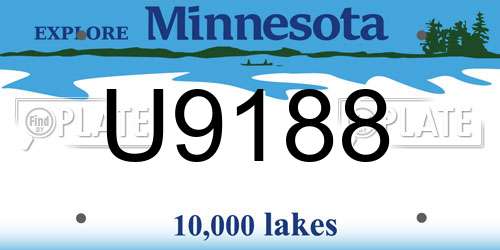 U9188 Minnesota License Plate