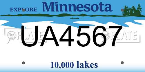 UA4567 Minnesota License Plate
