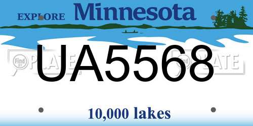 UA5568 Minnesota License Plate