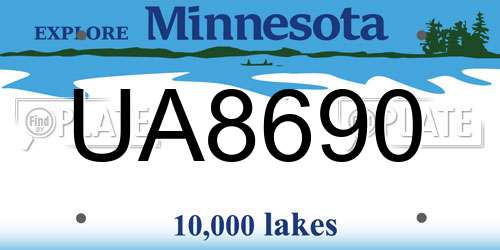 UA8690 Minnesota License Plate