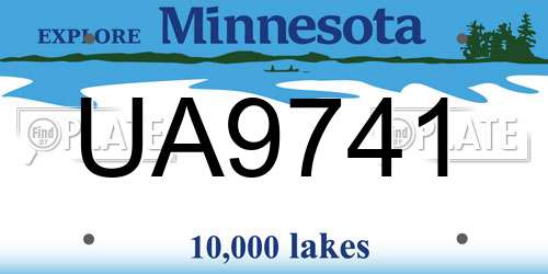 UA9741 Minnesota License Plate