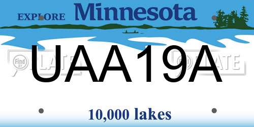 UAA19A Minnesota License Plate