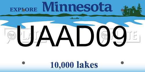 UAAD09 Minnesota License Plate