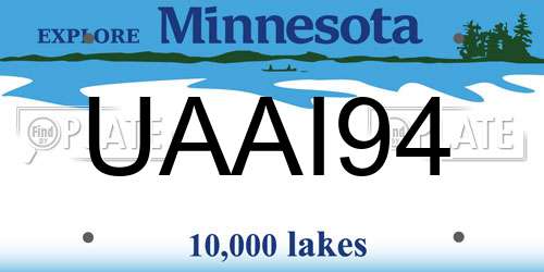 UAAI94 Minnesota License Plate