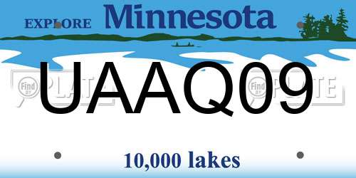 UAAQ09 Minnesota License Plate