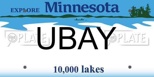 UBAY Minnesota License Plate