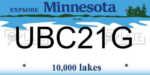 UBC21G Minnesota License Plate