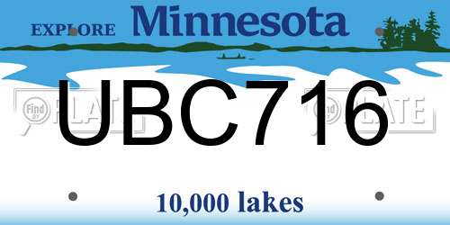 UBC716 Minnesota License Plate