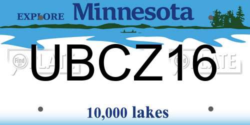 UBCZ16 Minnesota License Plate