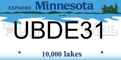 UBDE31 Minnesota License Plate