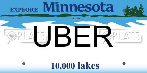 UBER Minnesota License Plate