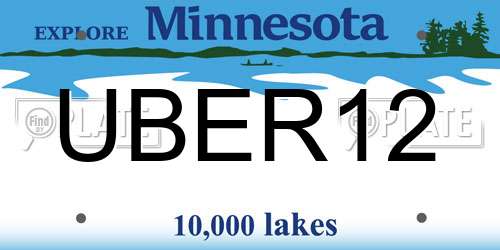UBER12 Minnesota License Plate