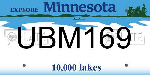 UBM169 Minnesota License Plate