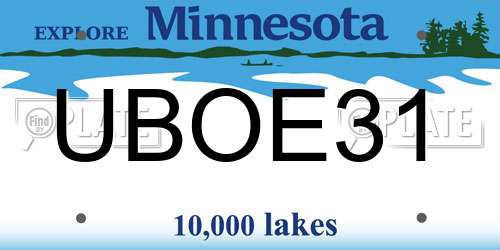 UBOE31 Minnesota License Plate