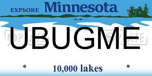 UBUGME Minnesota License Plate