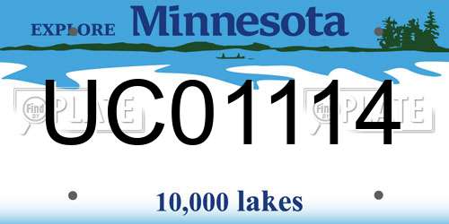 UC01114 Minnesota License Plate