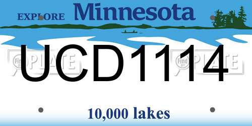UCD1114 Minnesota License Plate