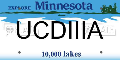 UCDIIIA Minnesota License Plate