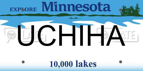 UCHIHA Minnesota License Plate