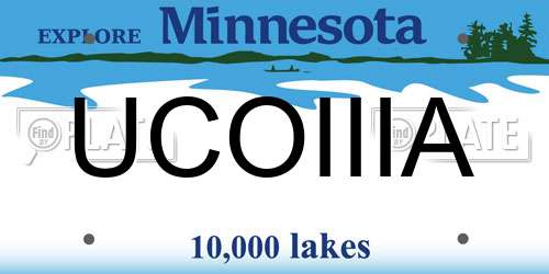 UCOIIIA Minnesota License Plate