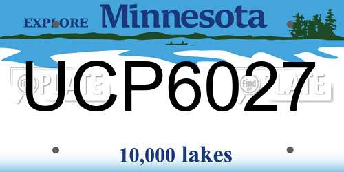 UCP6027 Minnesota License Plate