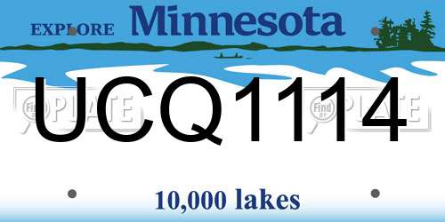UCQ1114 Minnesota License Plate