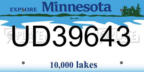UD39643 Minnesota License Plate