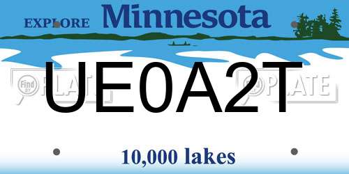 UE0A2T Minnesota License Plate