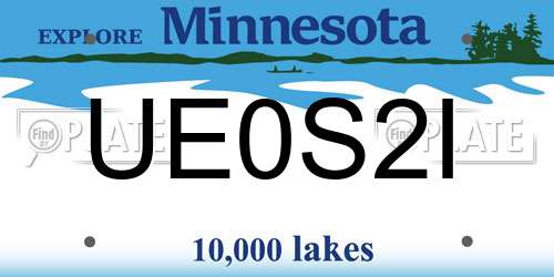 UE0S2I Minnesota License Plate
