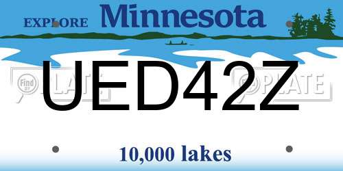 UED42Z Minnesota License Plate