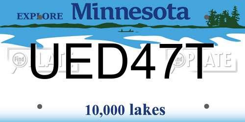UED47T Minnesota License Plate