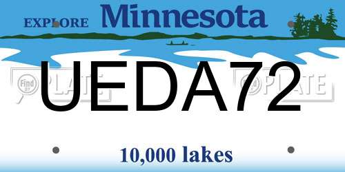 UEDA72 Minnesota License Plate