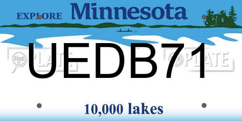 UEDB71 Minnesota License Plate