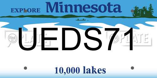 UEDS71 Minnesota License Plate