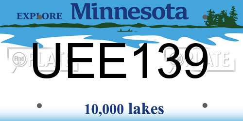 UEE139 Minnesota License Plate