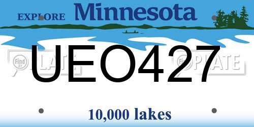 UEO427 Minnesota License Plate