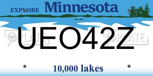 UEO42Z Minnesota License Plate