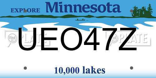 UEO47Z Minnesota License Plate