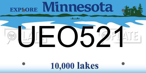 UEO521 Minnesota License Plate