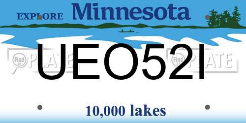 UEO52I Minnesota License Plate
