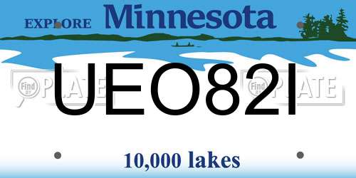 UEO82I Minnesota License Plate