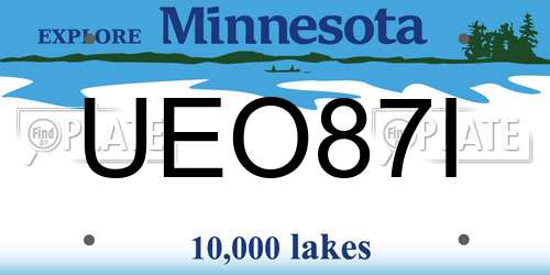 UEO87I Minnesota License Plate