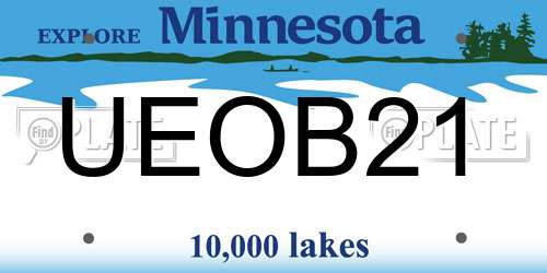 UEOB21 Minnesota License Plate