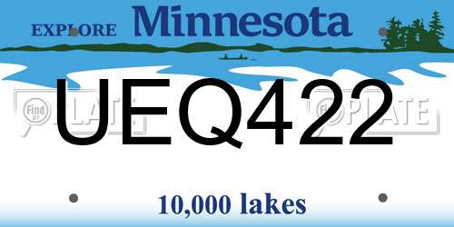 UEQ422 Minnesota License Plate