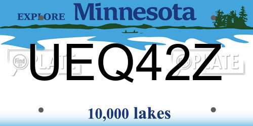 UEQ42Z Minnesota License Plate